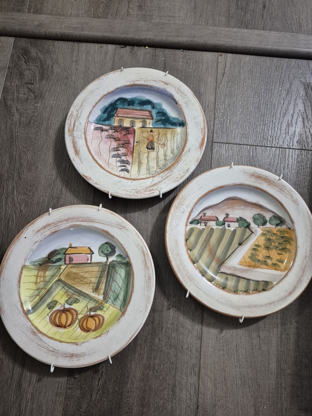 Vietri Hand-Painted Ceramic Landscape Plates - Multicolor